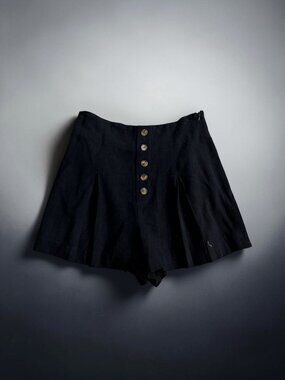WALTER BAKER Black High Waist Linen Shorts Size 2